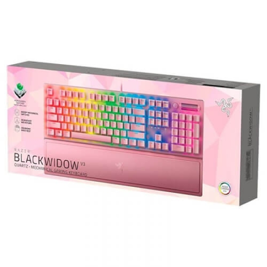 Bàn phím Razer Blackwidow V3 Green Switch Hồng (Quartz) RZ03-03541800-R3M1