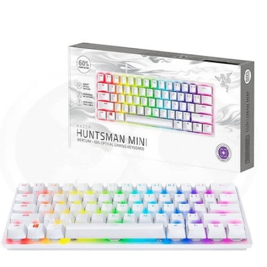 Bàn phím Razer Huntsman Mini – Trắng (Mercury) Clicky Purple Switch RZ03-03390300-R3M1