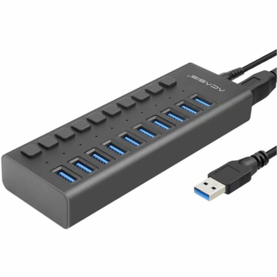 Bộ chia Acasis USB 3.0 12V 4A HS-710PB (10 Port)