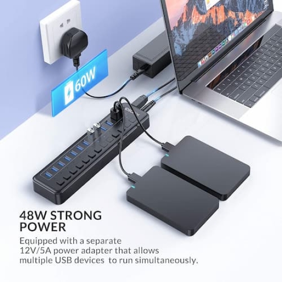 Bộ chia iDsonix Hub 13 cổng USB 3.0 iDsonix-IBU3-13A-US-BK