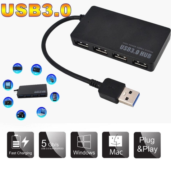 Bộ Chia USB Hub 3.0 Thành 4 Cổng USB 3.0 Chính Hãng