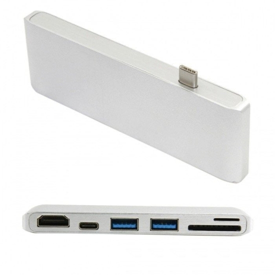 Cáp Chuyển Đổi USB Type C 6 in 1 To HDMI, 2 x USB 3.0, USB Type C, SD, Micro SD (UC-054)