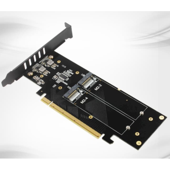 Card chuyển JEYI iHyper-M2X16 SSD PCIE NVME Raid (2 Slot)