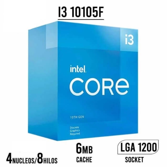 CPU Intel Core i3-10105F (3.7GHz up to 4.4Ghz, 4 nhân 8 luồng, 6MB cache, 65W) – Socket Intel LGA 1200