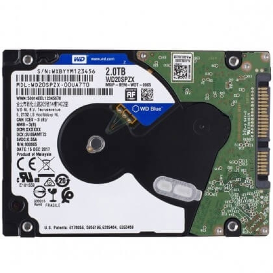 Ổ cứng HDD Laptop WD Blue 2TB SATA 6GB/s 2.5 inch WD20SPZX