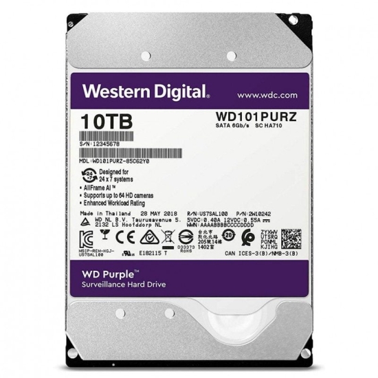 Ổ Cứng HDD WD Purple 10TB 3.5 inch WD101PURZ Chính Hãng