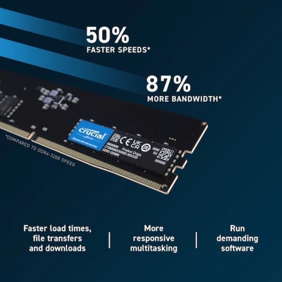 RAM PC DDR5 Crucial 16GB Bus 4800 CT16G48C40U5