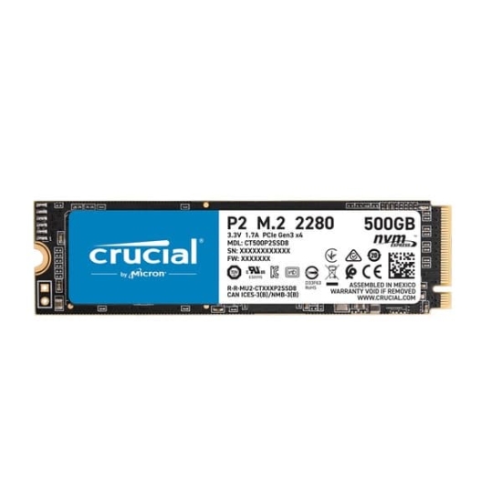SSD Crucial P2 500GB M2 2280 3D NAND PCIe NVMe Gen 3×4 CT500P2SSD8