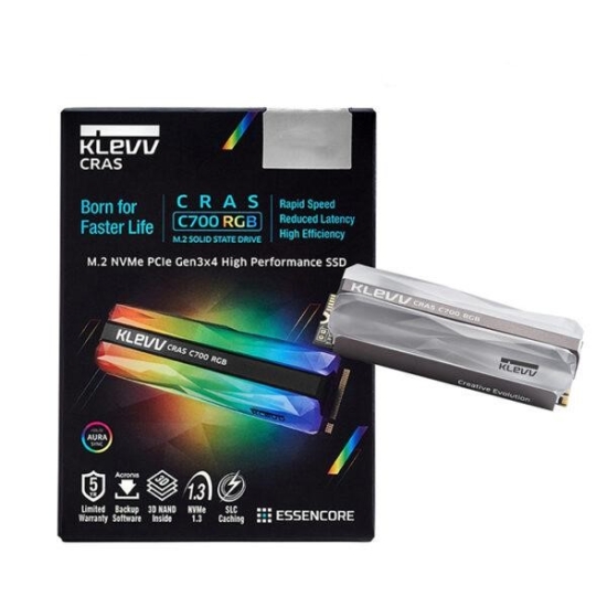 SSD KLEVV CRAS C700 RGB 960GB M2 2280 PCIe NVMe Gen 3×4 K960GM2SP0-C7R