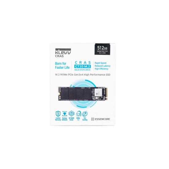 SSD Klevv CRAS C710 512GB M2 2280 PCIe NVMe Gen 3×4 K512GM2SP0-C71