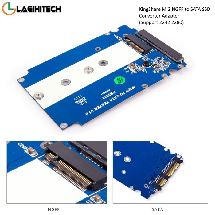 Adapter Kingshare Chuyển Đổi SSD M2 NGFF To sata iii 2.5 Inch KS-AMSTS25 hinh anh 3