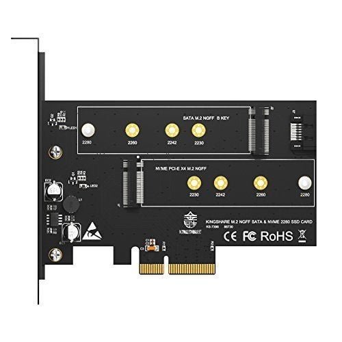 Adapter Kingshare Chuyển Đổi SSD M2 NVMe To PCIe 3.0 x 4 ( 2 Slot )