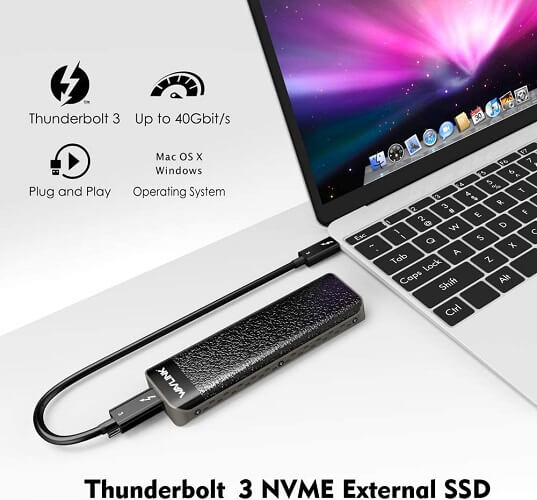 Box chuyển SSD M2 PCIe NVMe To Thunderbolt 3 Wavlink 2