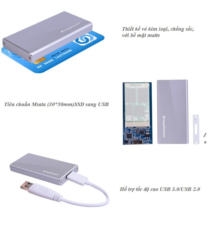 Adaptor Kingshare Chuyển Đổi SSD mSATA To USB 3.0 hinh anh 1